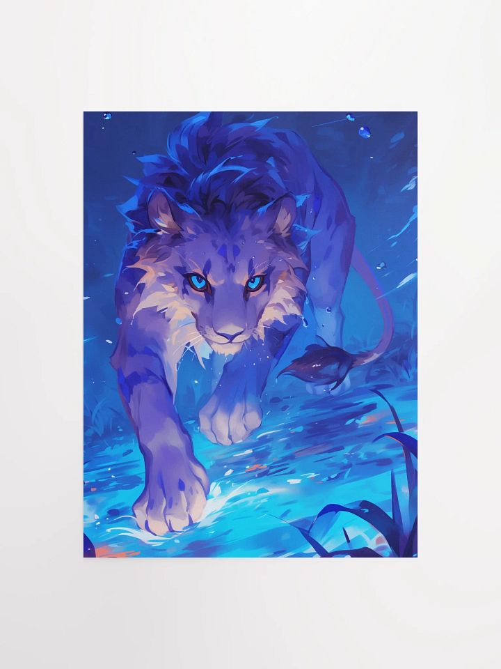 Ethereal Blue Lion Poster product image (1)