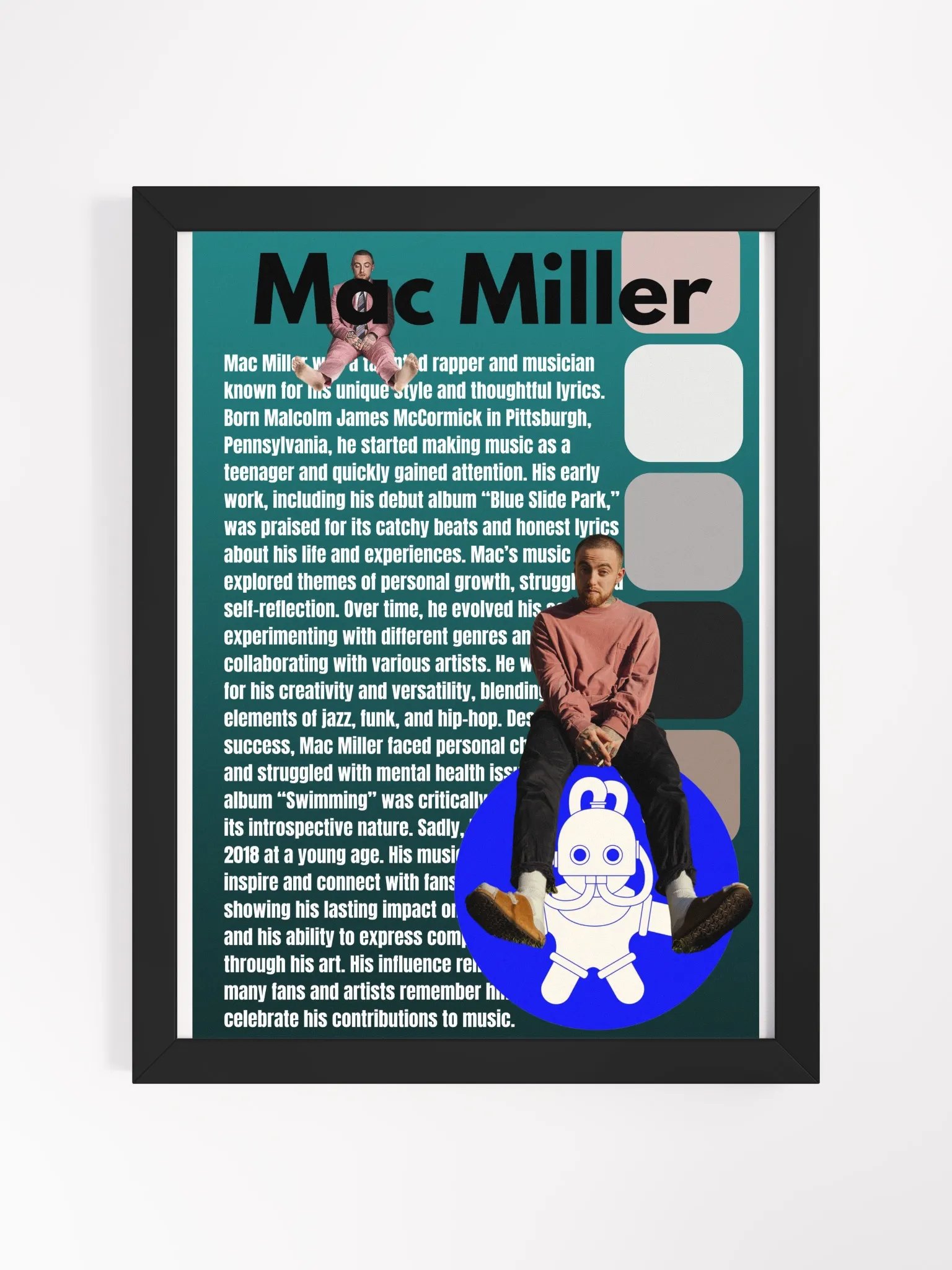 (12x16in) Mac Miller: Framed Matte Poster product image (1)
