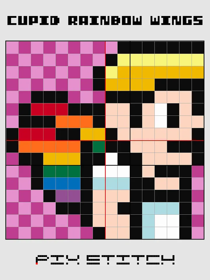 Cupid Rainbow Wings Pixel Art product image (2)