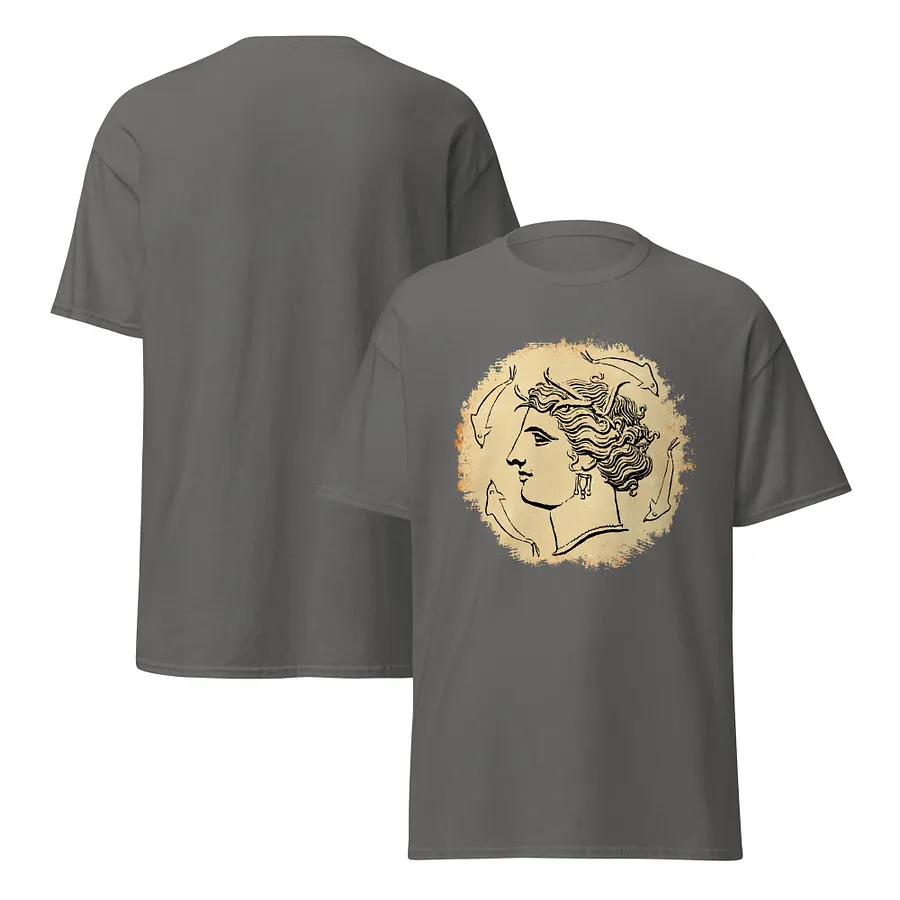 Arethusa Sea Nymph Ancient Greek Art 4th Century BC, Charcoal Tee product image (6)