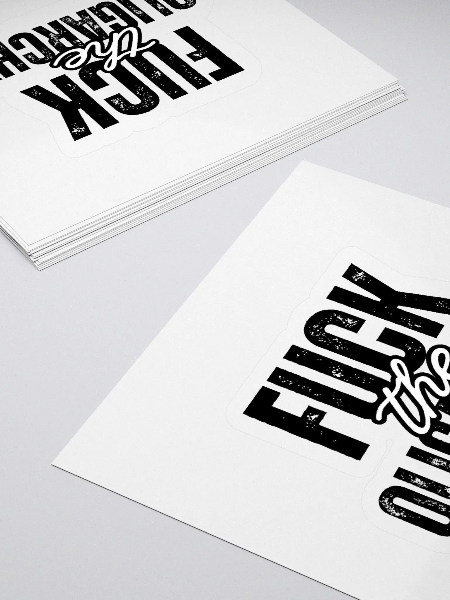 Fuck the Oligarchy Kiss Cut Stickers (in black) product image (4)