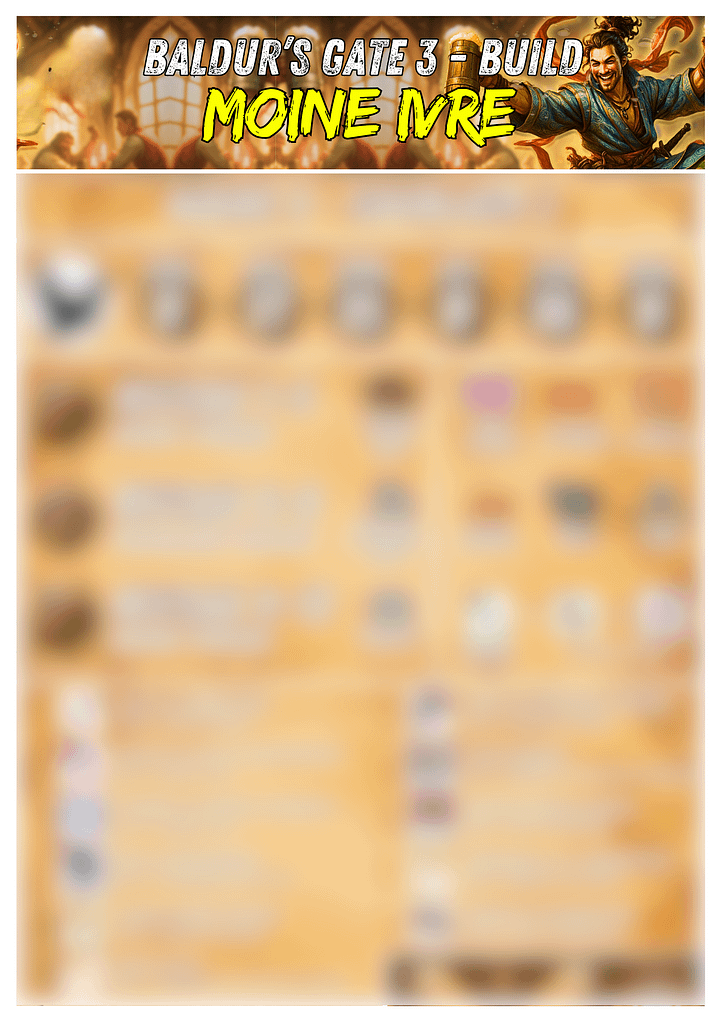 Baldur's Gate 3 : Build Moine Ivre (pdf à imprimer) product image (1)