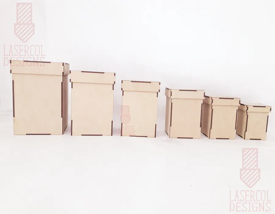 Boxes Set 3 (6 sizes) - Laser Cut Files product image (6)