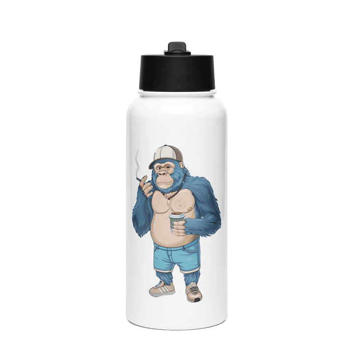 Blue Gorilla Stainless Steel Water Bottle with a Straw Lid product image (1)