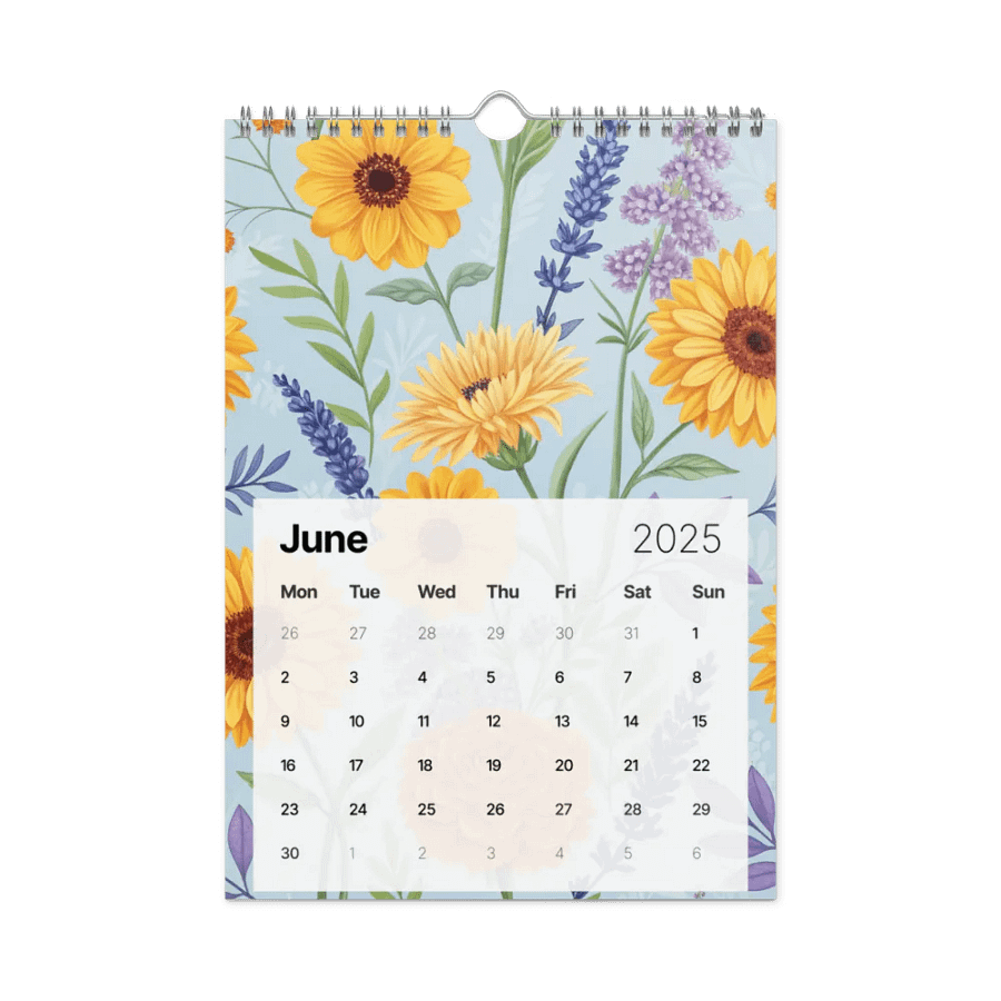 SEAMLESS FLORAL PATTERN WALL CALENDAR 2025 product image (8)