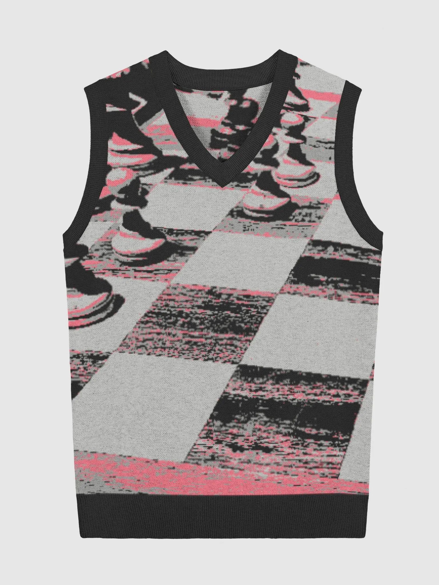 Pink Chess Knit Vest product image (1)