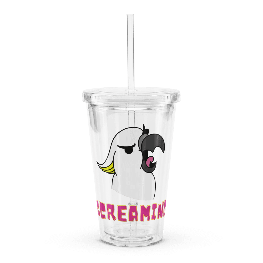 Screaming Cockatoo Clear Plastic Tumbler product image (1)