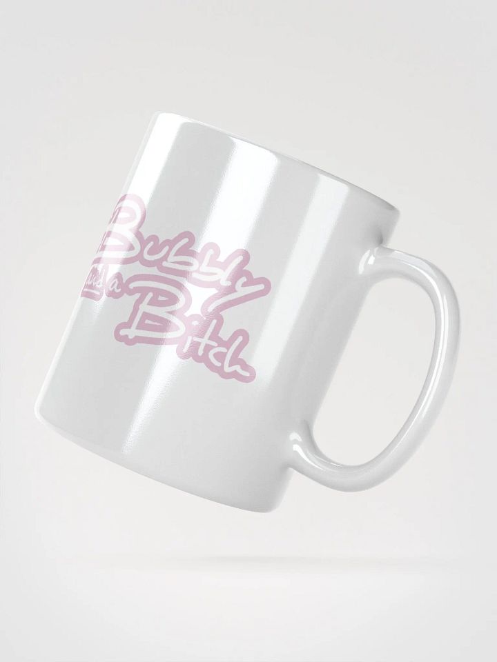 Bubbly and a B*tch (lined design, #E1B9CE) glossy white mug product image (4)