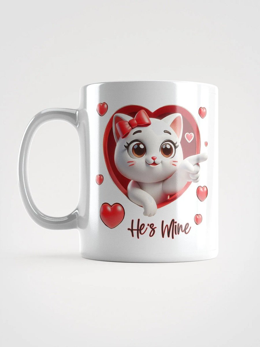 Cute Cat Heart Mug Purrfect Love "He's Mine!" product image (18)