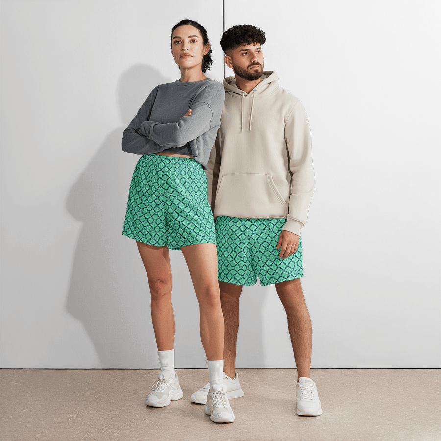 Geometric Illusion All Over Print Unisex Athletic Long Shorts product image (1)