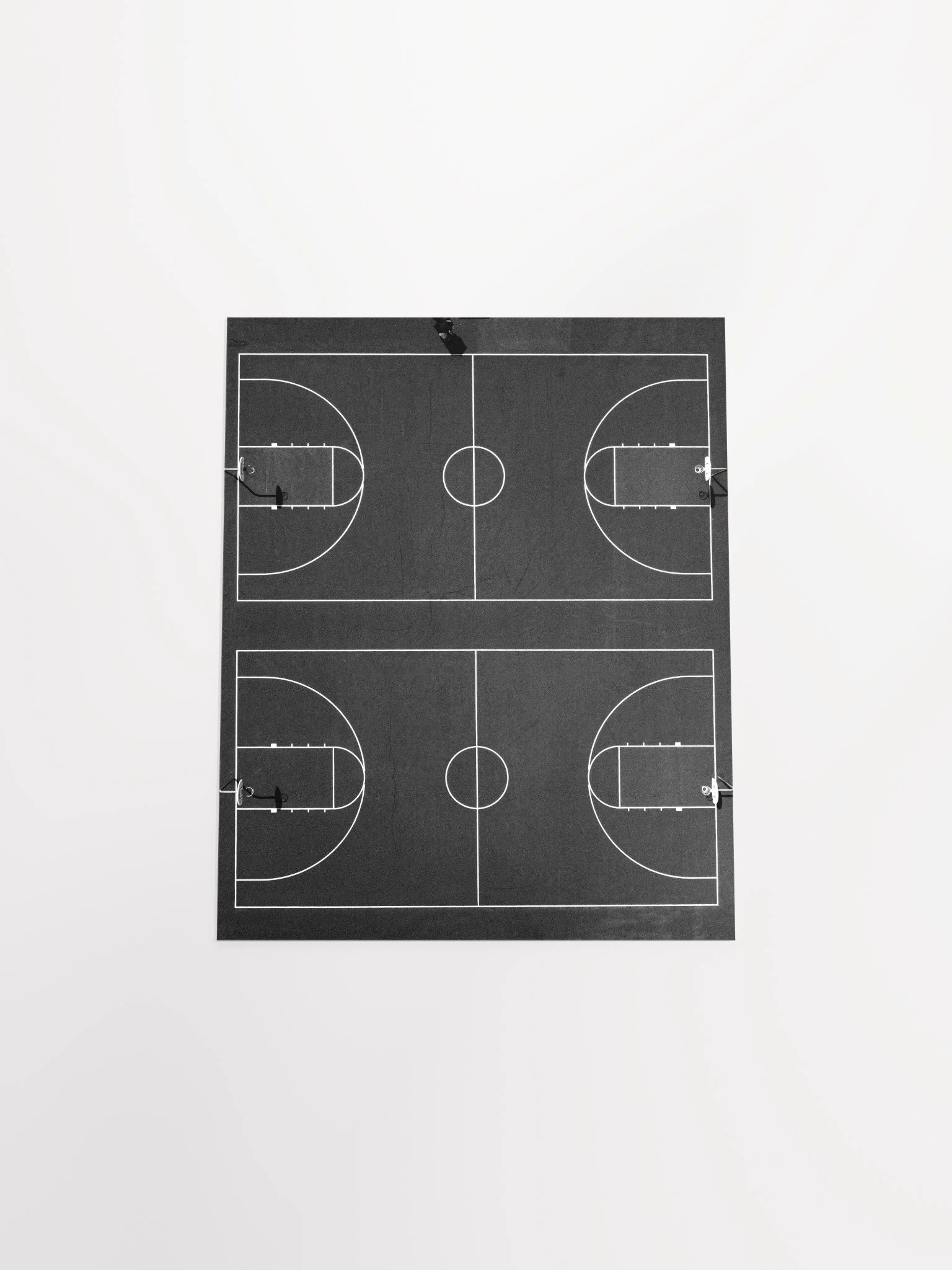 Aerial Basketball Court Photograph in High Quality, Modern, Black and White product image (4)