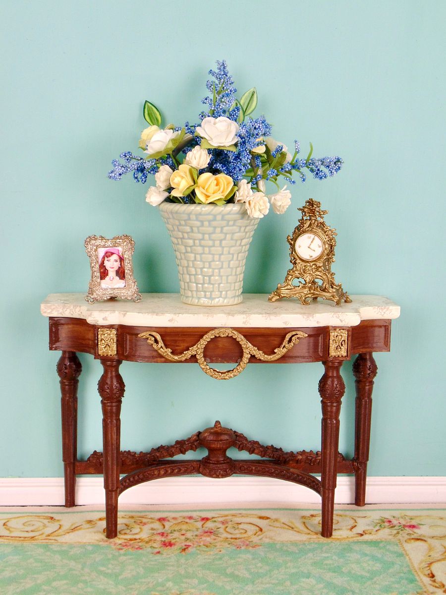1:6 scale console table for 12” fashion dolls MAHOGANY color product image (2)