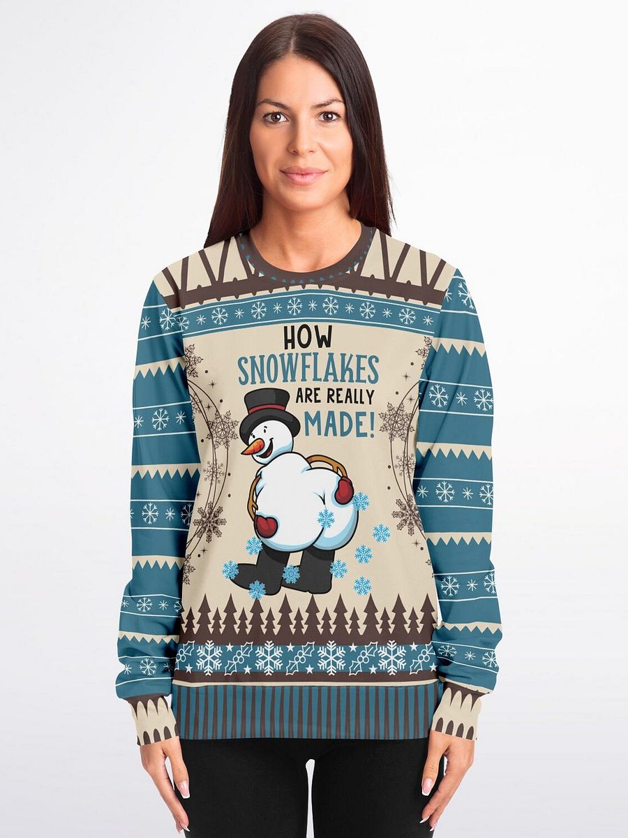 Funny Snowman Holiday Sweatshirt - "How Snowflakes Are Really Made" | Cheeky Christmas Sweater for Holiday Parties | Festive Winter Outfit product image (5)