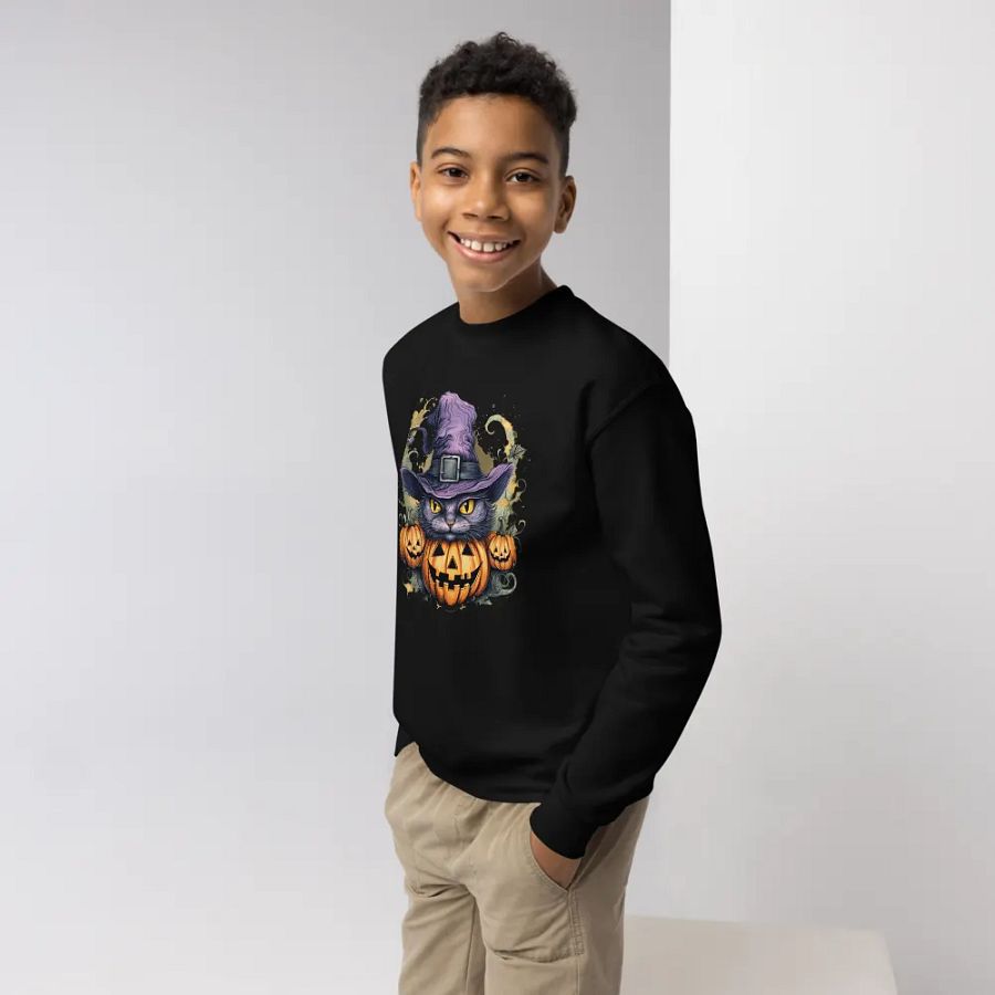 KIDS Witch Cat Youth Sweatshirt product image (8)