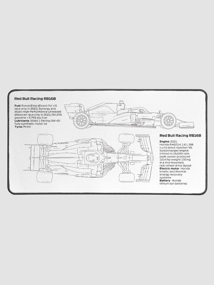 Red Bull Racing RB16B technical blueprint drawing - mouse and keyboard pad product image (1)