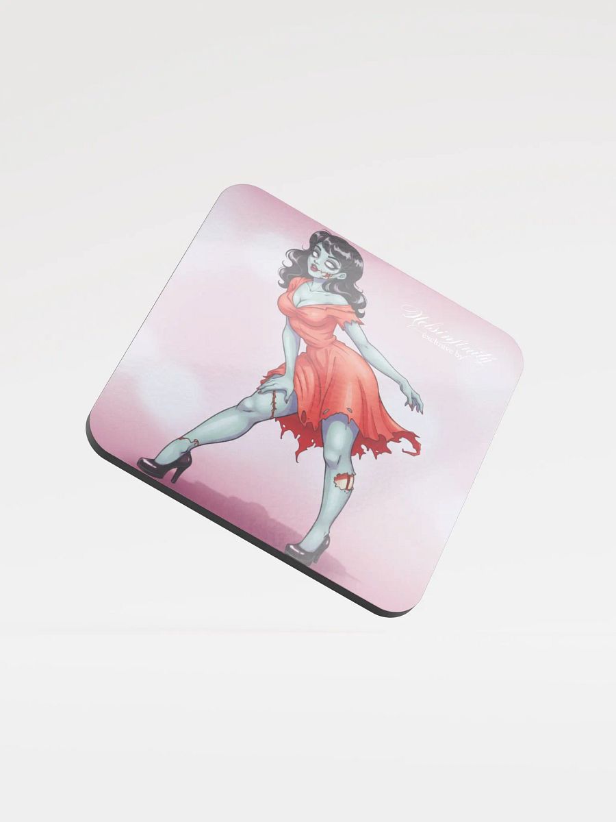 V1 Zombie Pinup Glossed Cork Coaster product image (1)