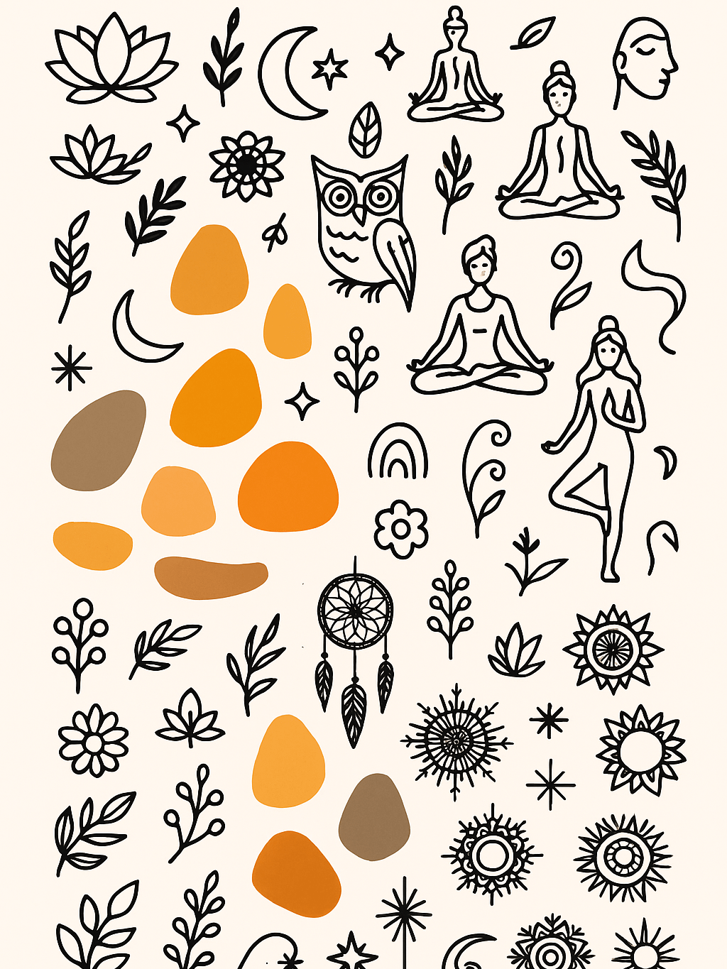 Boho Art Elements Bundle | Bohemian Clipart Set Neutral Abstract Shapes, Lines Motifs, Digital Design Graphics for DIY, Logos & Wall Art product image (2)