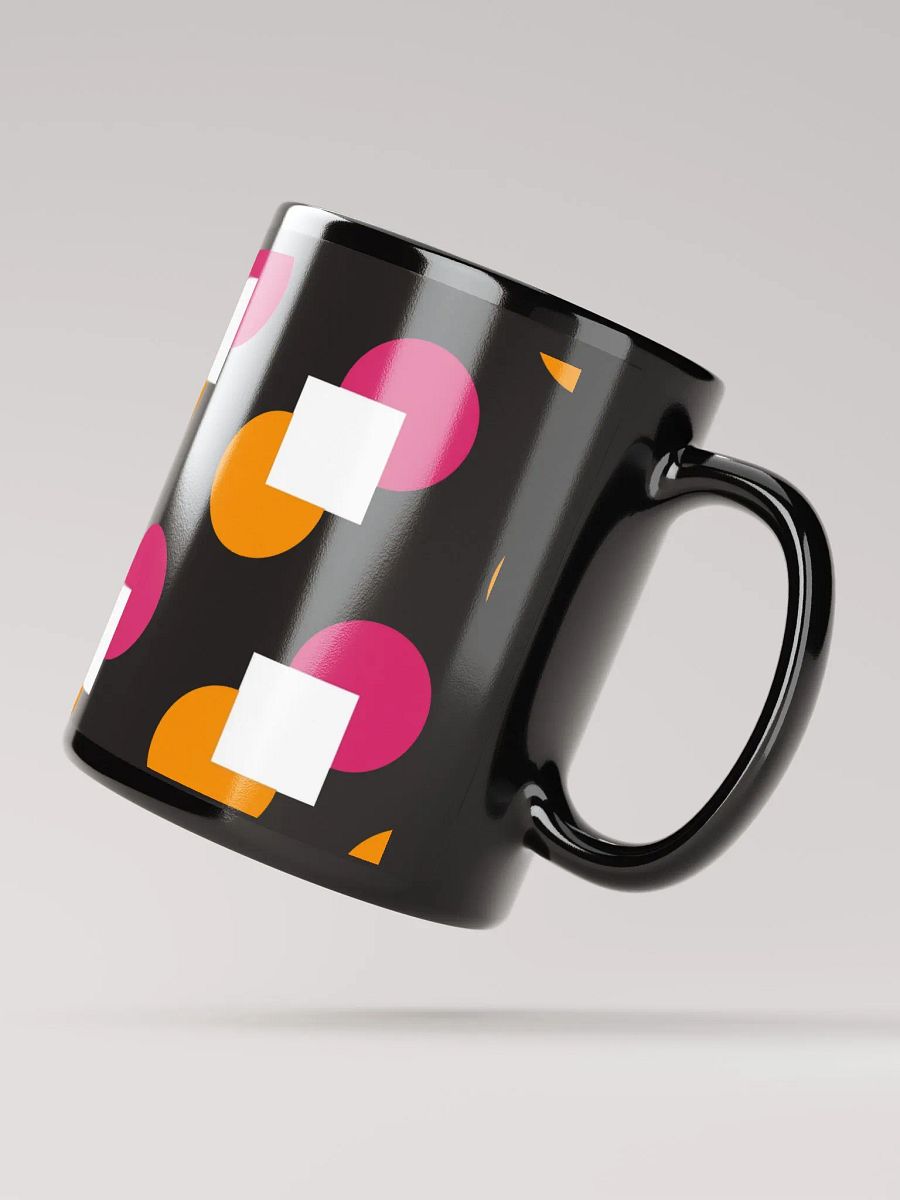 Circles and Squares Pattern Design Black Mug product image (3)
