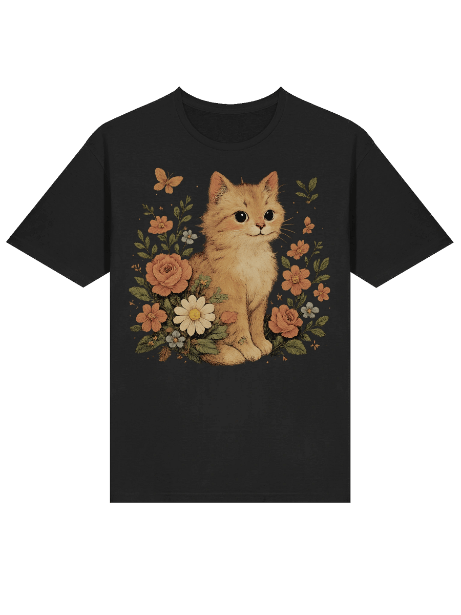 Cute Floral Feline T-Shirt product image (14)