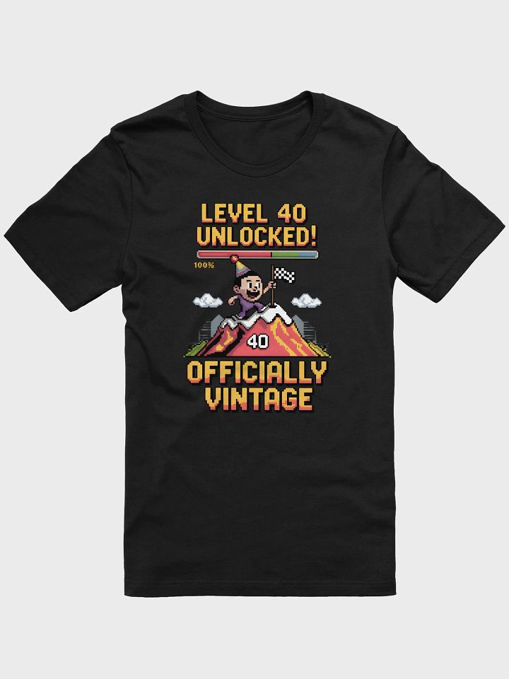 Level Forty Unlocked! Officially Vintage T-Shirt | Funny 40th Birthday Gaming Tee product image (1)