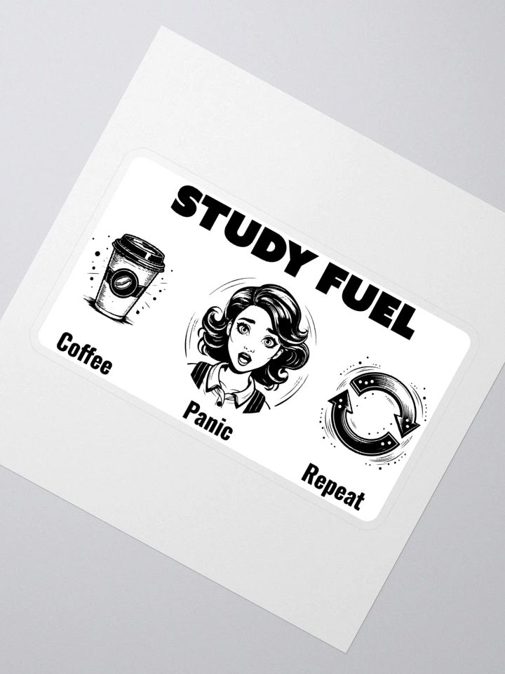 Study Fuel: Coffee Panic Repeat Funny Coffee Lover Sticker product image (5)