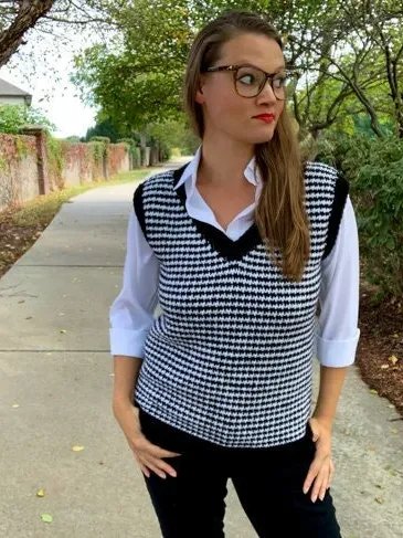 Houndstooth Vest Crochet Pattern product image (4)