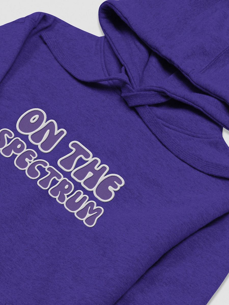 ON THE SPECTRUM lined design (lg., white and purple) embroidered heavyweight hoodie product image (23)