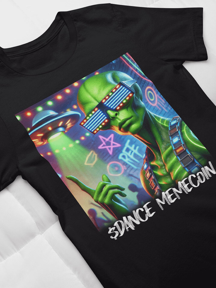 COOLEST ALIEN - DANCE MEMECOIN - PREMIUM TEE - BLACK product image (1)