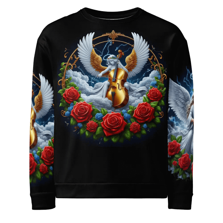 Angels making Music with a Cello - All-Over Unisex Sweatshirt #1 product image (1)