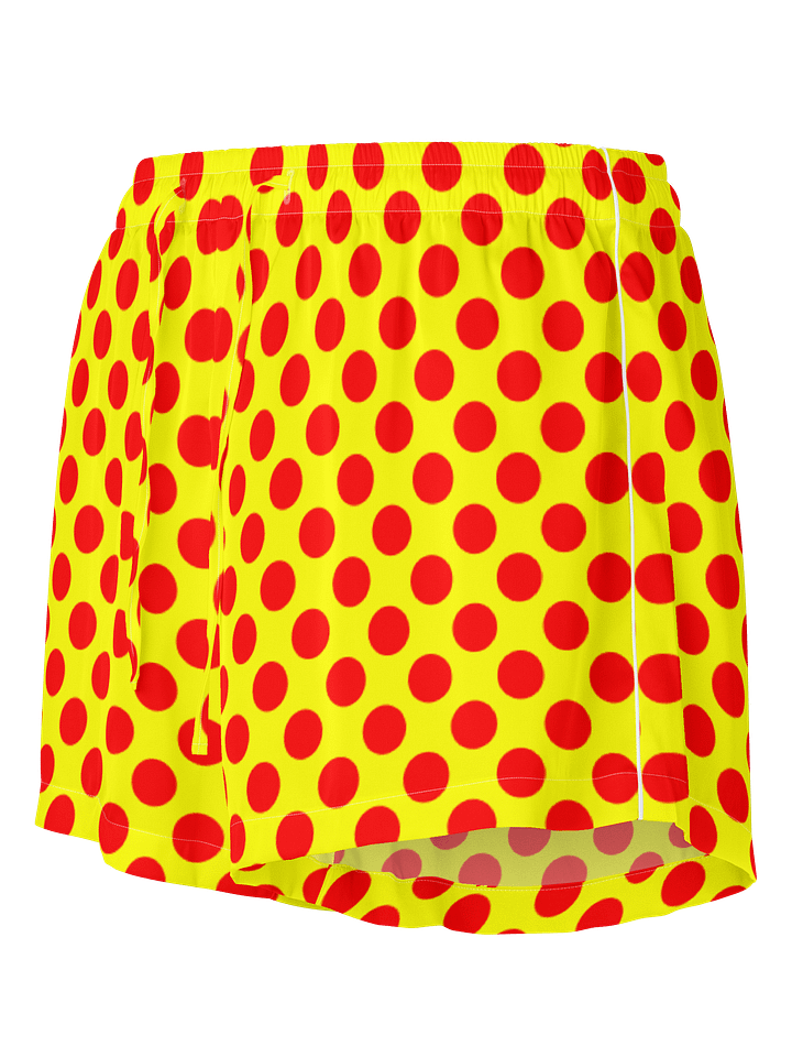 Red Polka Dots on Yellow Women's Pajama Shorts product image (1)