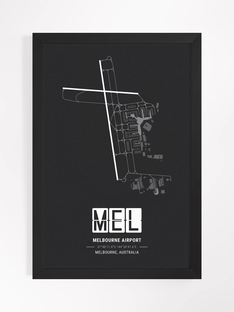 Framed Airport MEL Premium Map On Matt Paper product image (1)