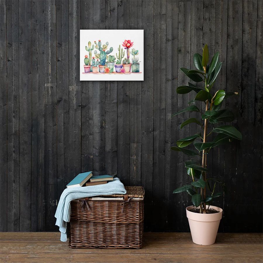 Colorful Potted Cacti And Succulents Canvas product image (11)