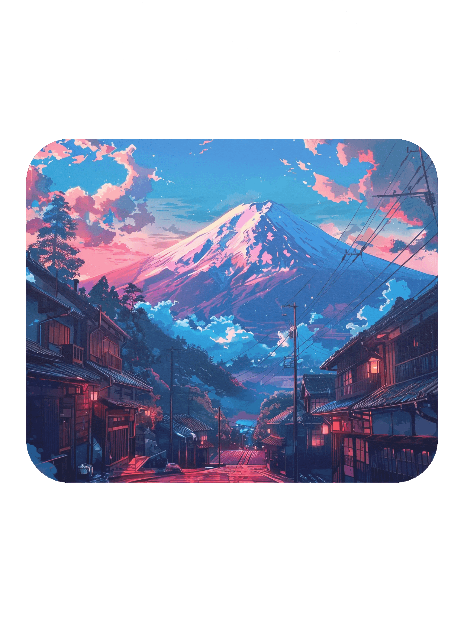 Mountain Village Anime Style Mouse Pad by Treasure Pie product image (2)