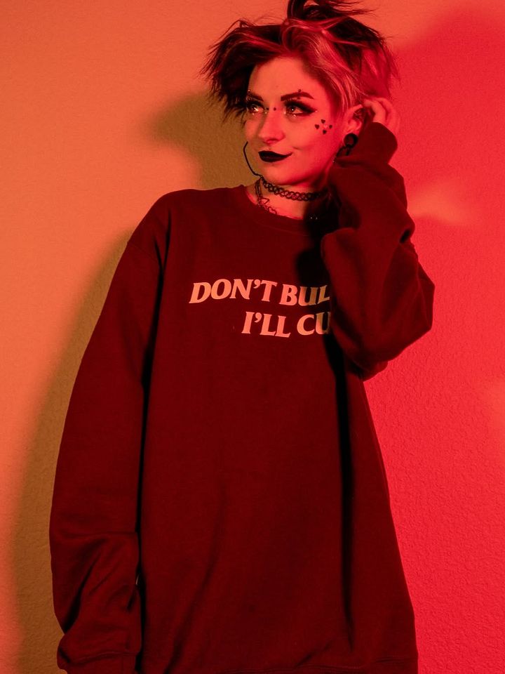 Don't bully me I'll cum - Sweatshirt (White) product image (2)