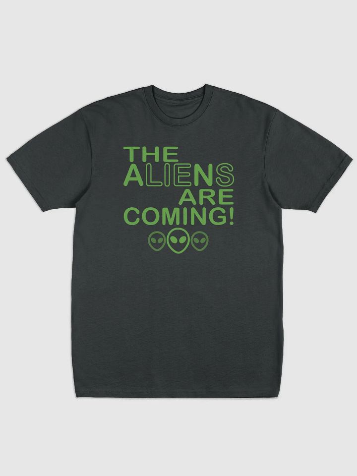 The Aliens Are Coming! - Green - Cotton Heritage Men's Premium Heavyweight Tee product image (2)