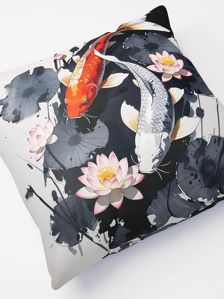 All-Over Print Pillow - Koi fish in the pond among lotus flowers product image (1)