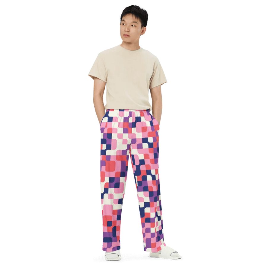 BUIII Pixelated Geometry: Amethyst Dawn Wide-Leg Pants product image (6)