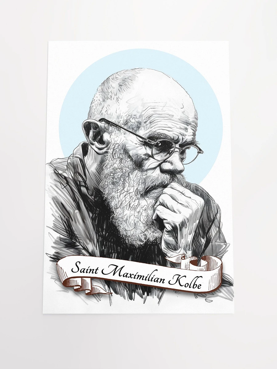 Saint Maximilian Kolbe Patron Saint of Families, Journalists, Publishers, Writers, Media and Network Operators, Drug Addicts, People with Eating Disorders, Political Prisoners, Matte Poster product image (3)