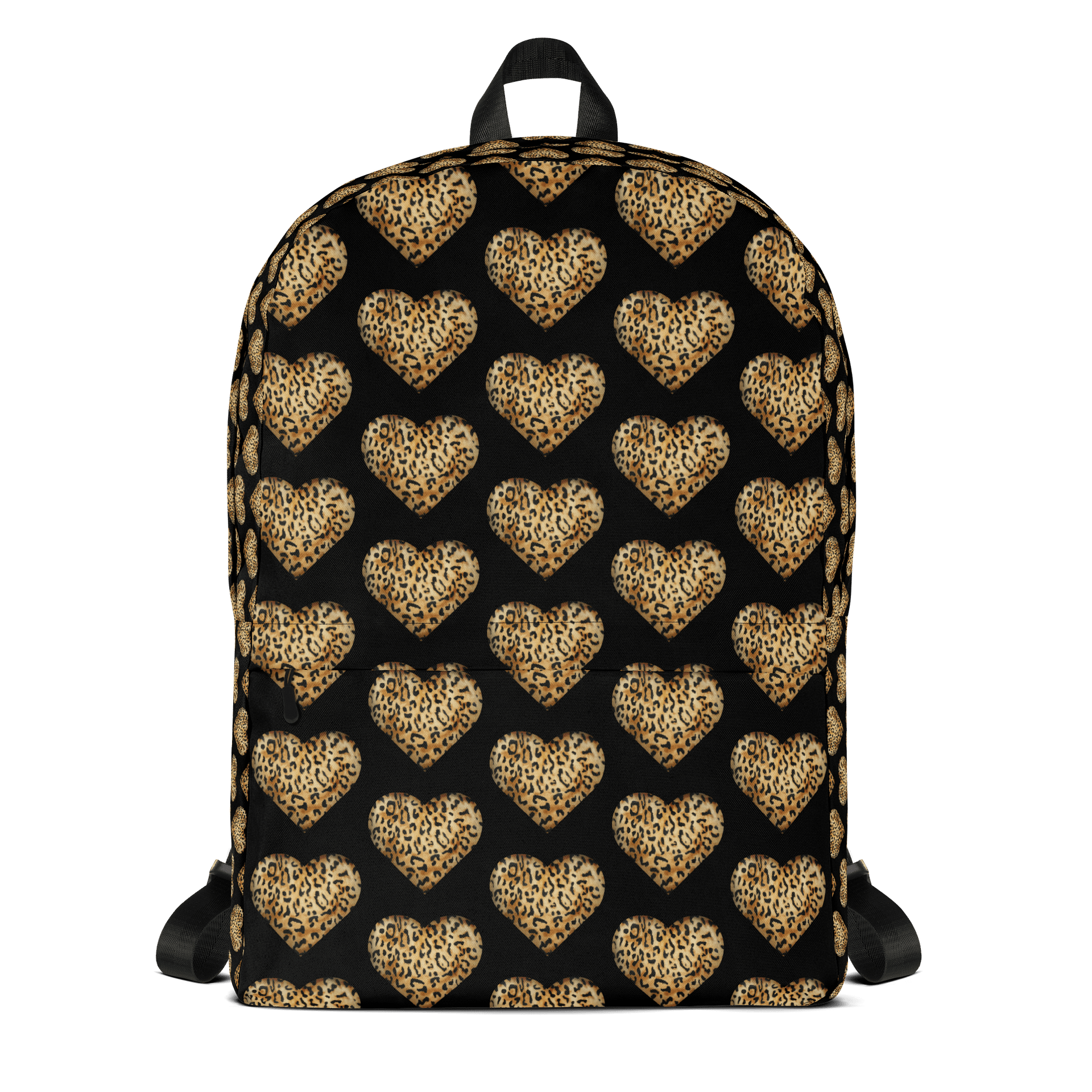 Leopard Skin Farbric Heart in Orange Gold - All-Over Print Backpack product image (5)