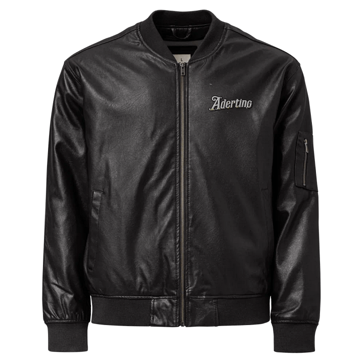 Aderting Faux Leather Bomber Jacket product image (1)