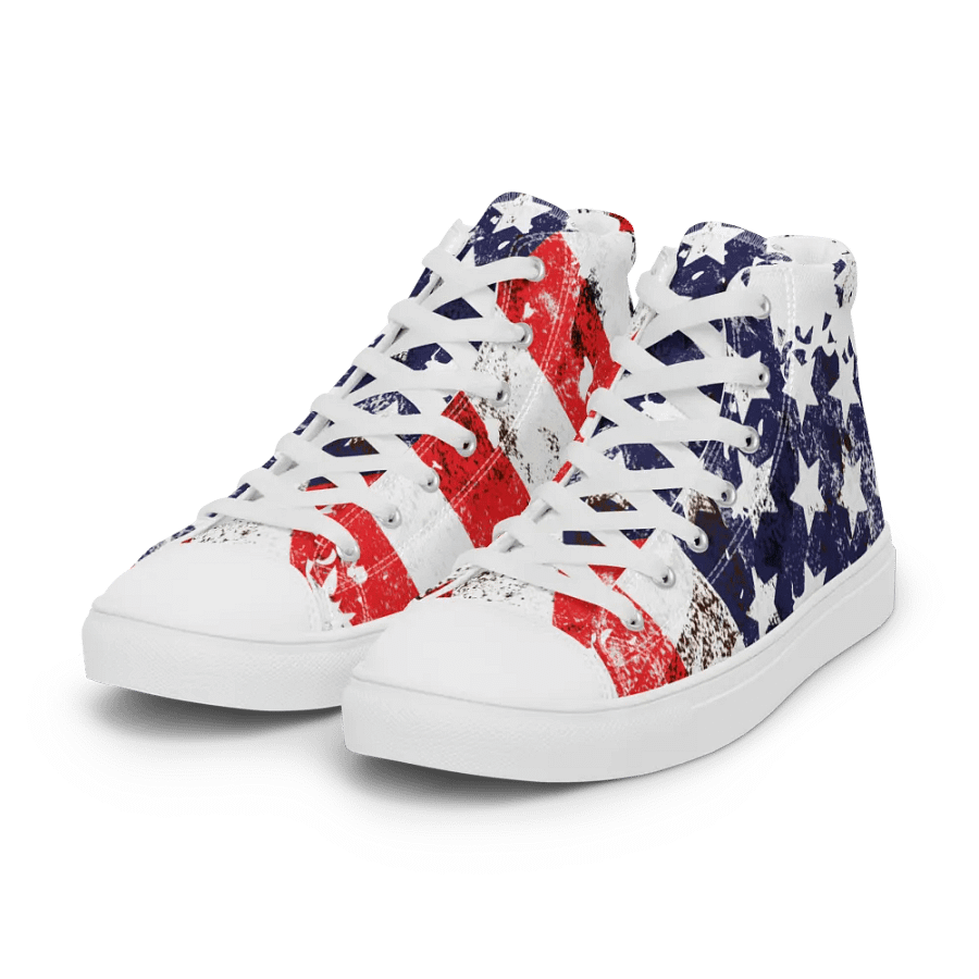 USA Flag Design _ Custom High-Top Sneakers _ Calceonova Streetwear USA product image (8)