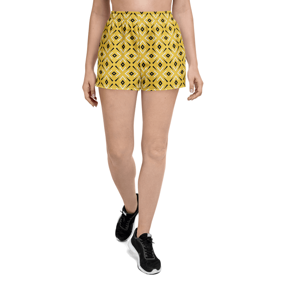Lemon Lattice Geometric Print Athletic Shorts product image (5)