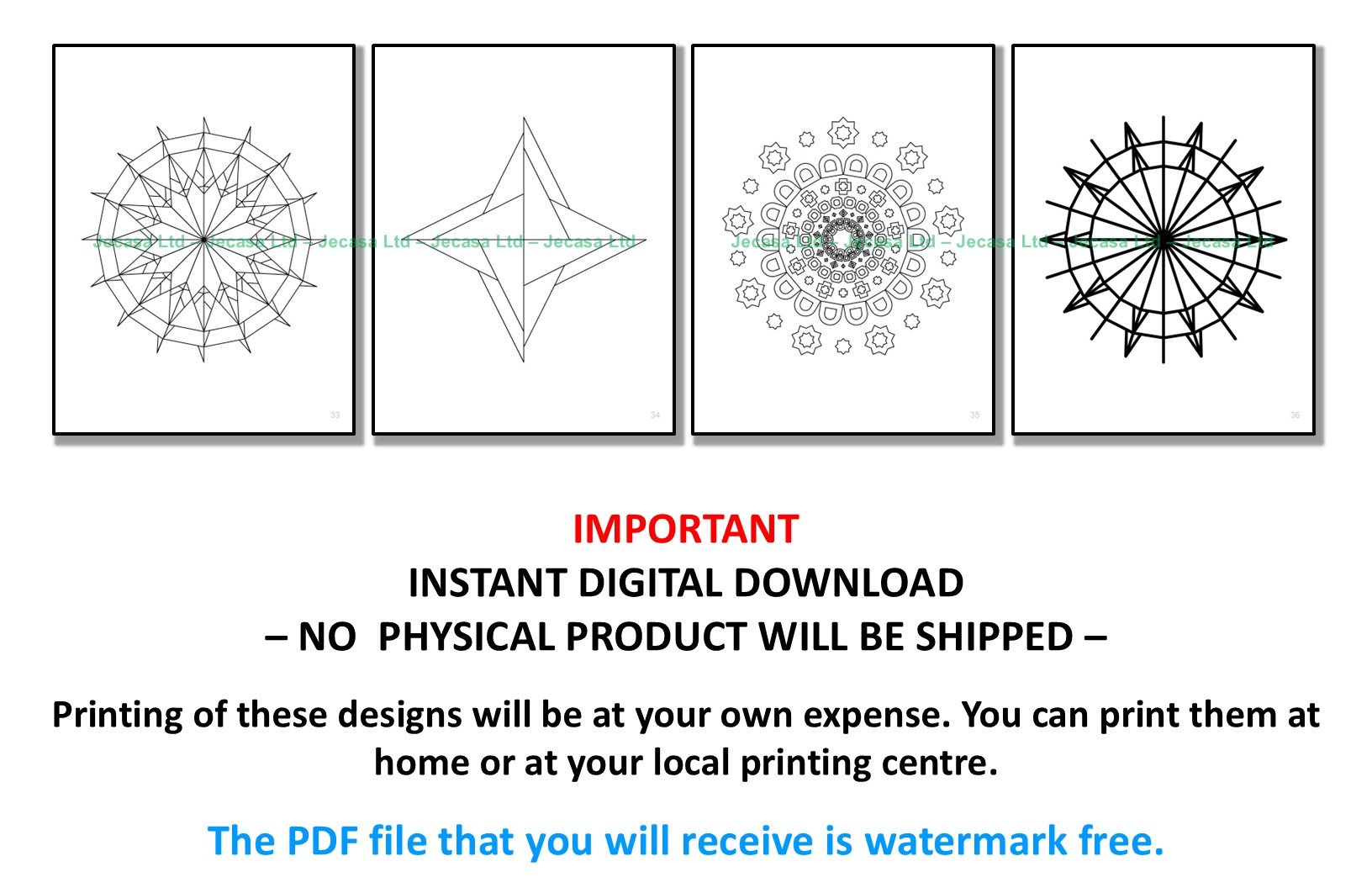 100 Geometric Mandala Coloring Pages | PDF | Digital File | Series GM2025 Vol. 10 product image (7)