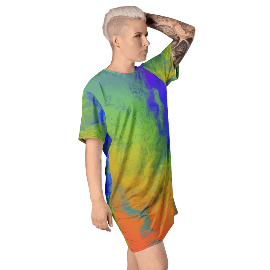 Rainbow Abstractions Ladies T Shirt Dress product image (6)