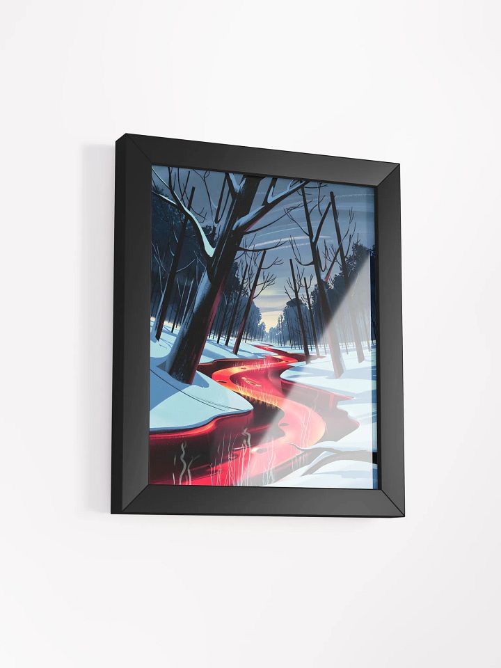 Winter River of Fire Framed Print | Surreal Landscape Wall Art product image (2)