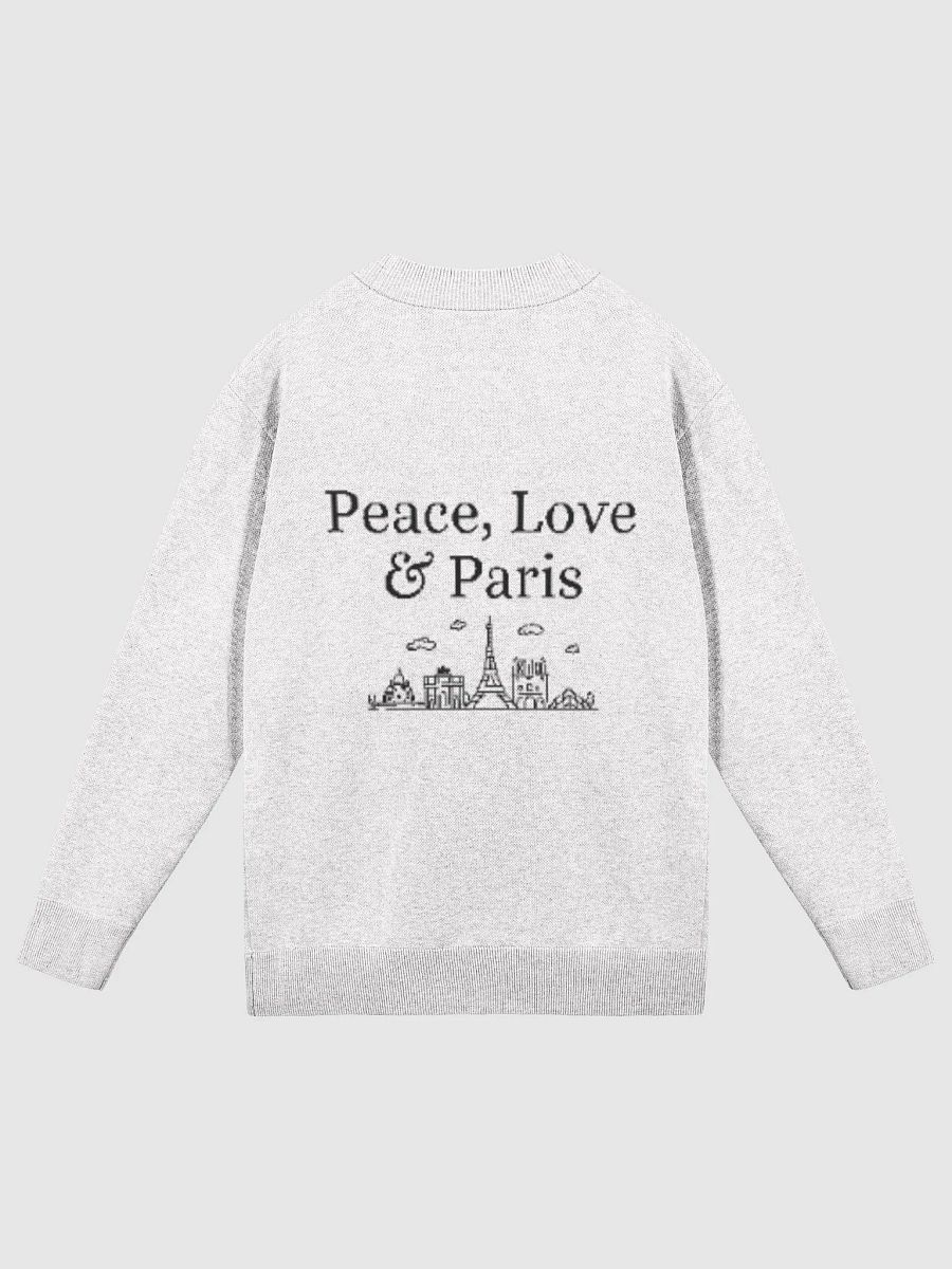 Peace, Love and Paris with Monuments Parisian Chic Knitted Cardigan | White product image (1)