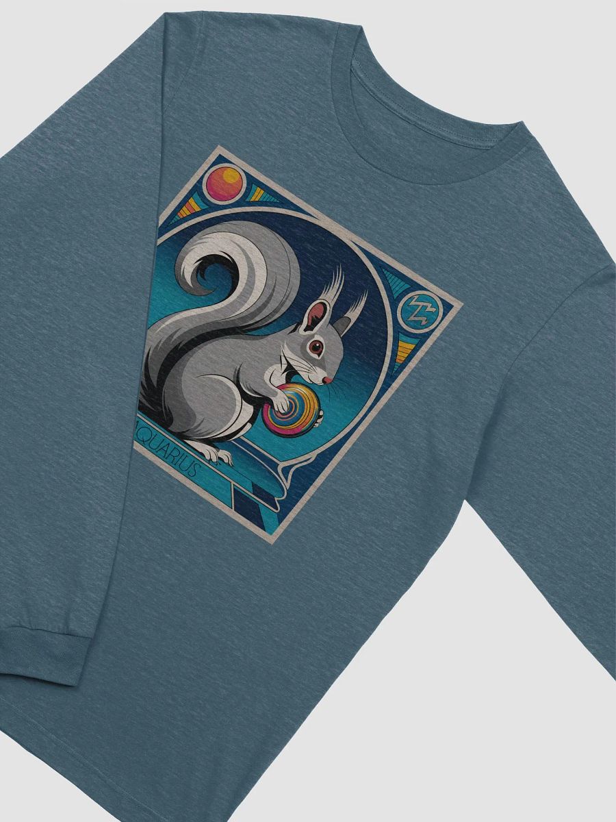 Aquarius Pooky Celestial Squirrel Zodiac Long Sleeve Tee product image (3)