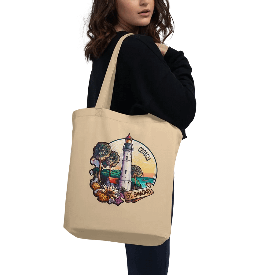 Saint Simons Island Scenic Lighthouse Tote Bag product image (9)