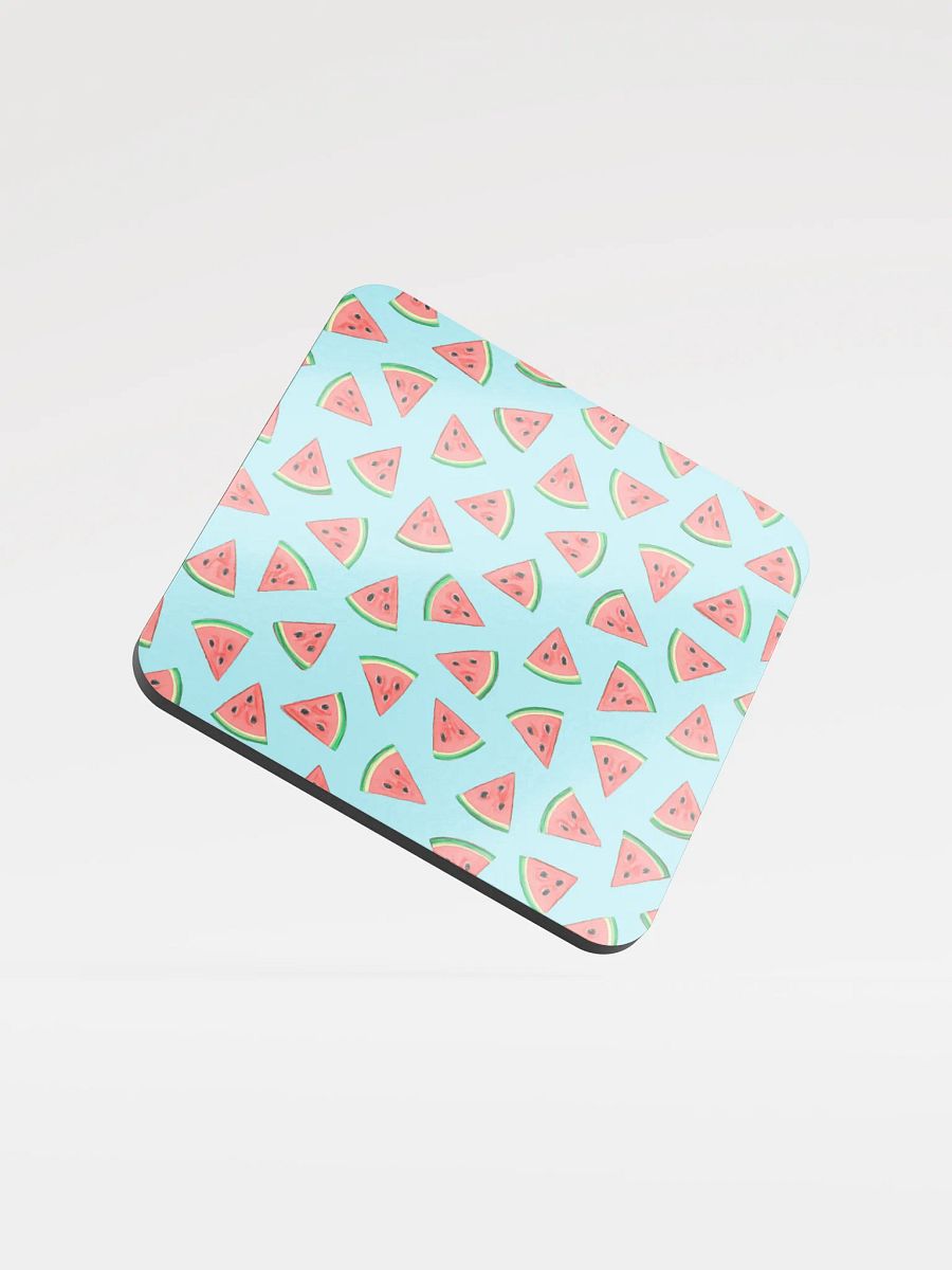 Watermelon Slices Light Blue Cork Coaster product image (1)