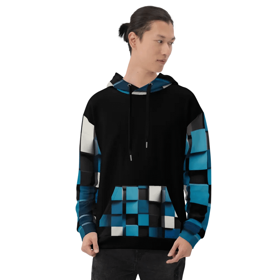Black And Blue Squares Unisex Hoodie product image (8)